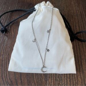 925 Sterling Silver Star and Cresent Moon necklace